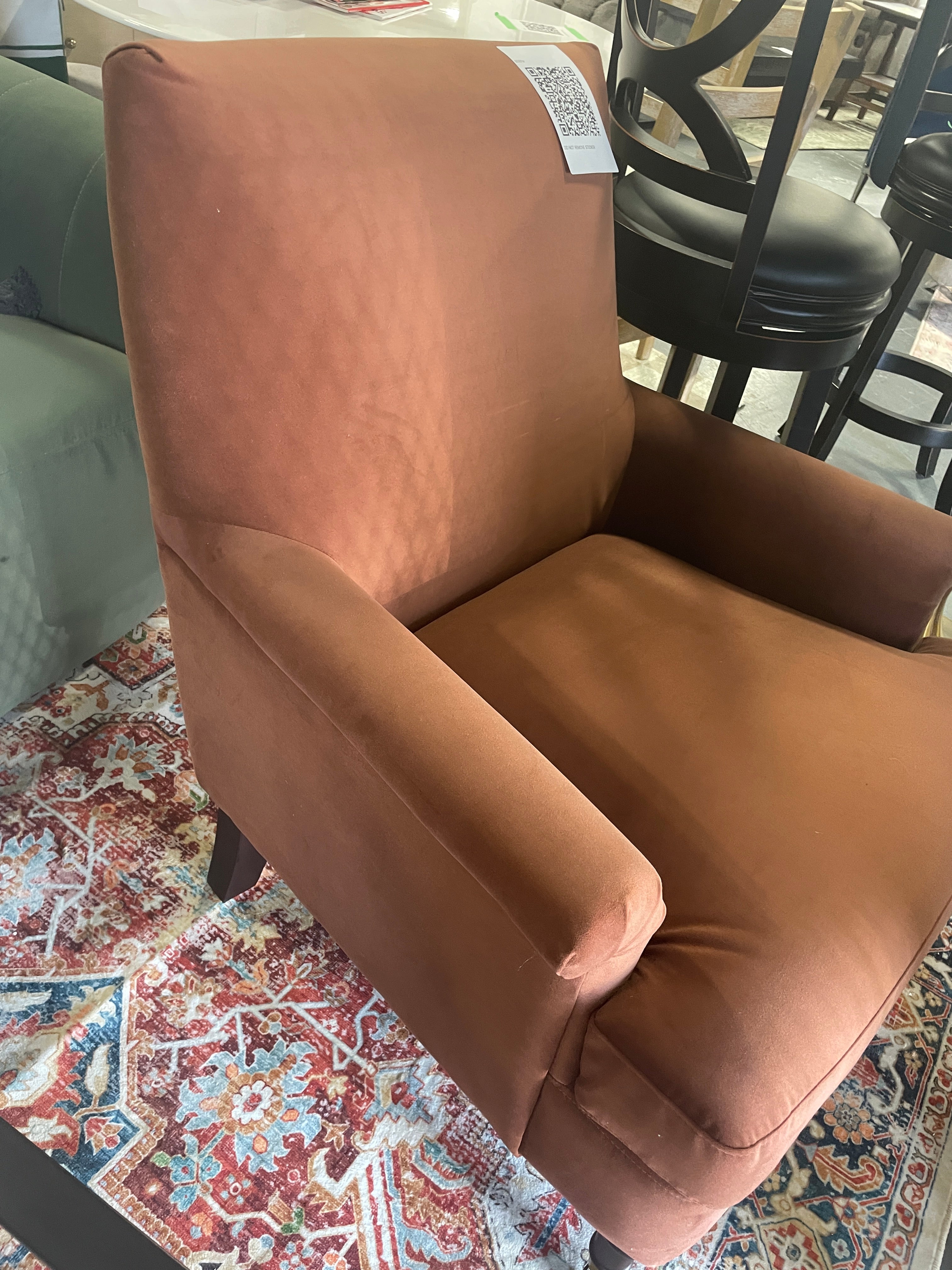 Mercer Rolled Upholstered Armchair with Casters SHOWROOM ITEM