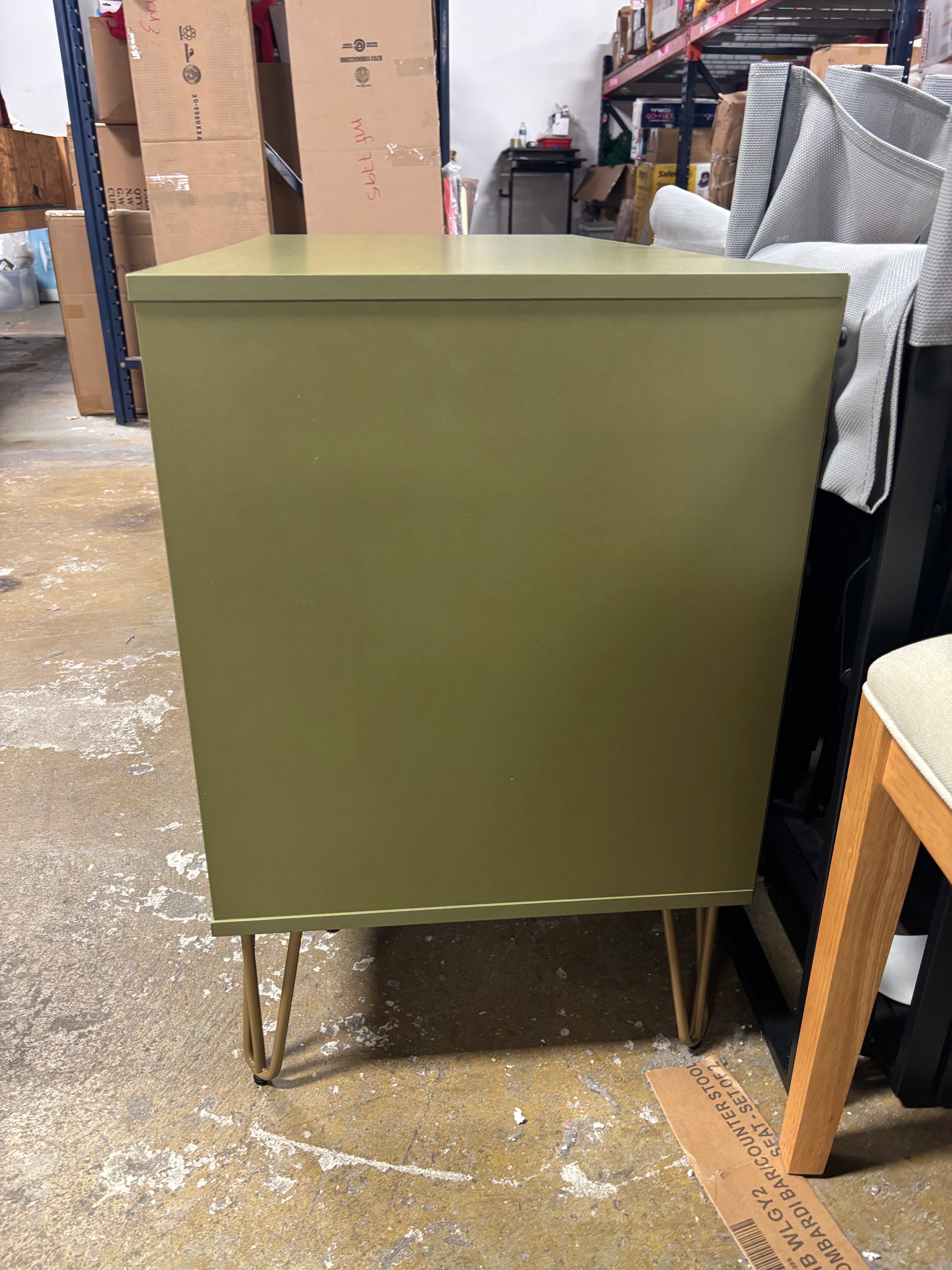 Manhattan Comfort Dumbo 3-Drawer Dresser - Olive Green SHOWROOM ITEM