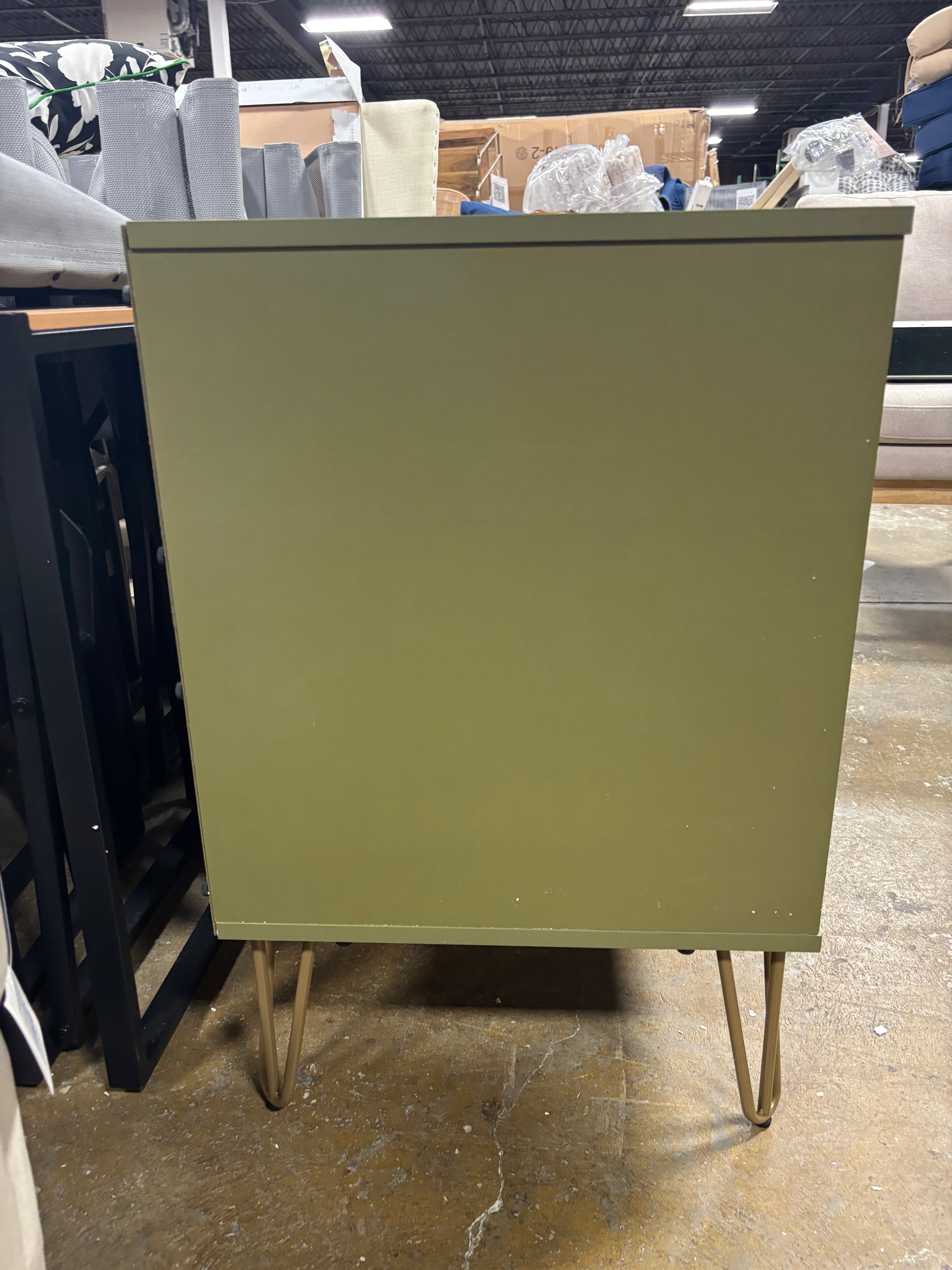 Manhattan Comfort Dumbo 3-Drawer Dresser - Olive Green SHOWROOM ITEM