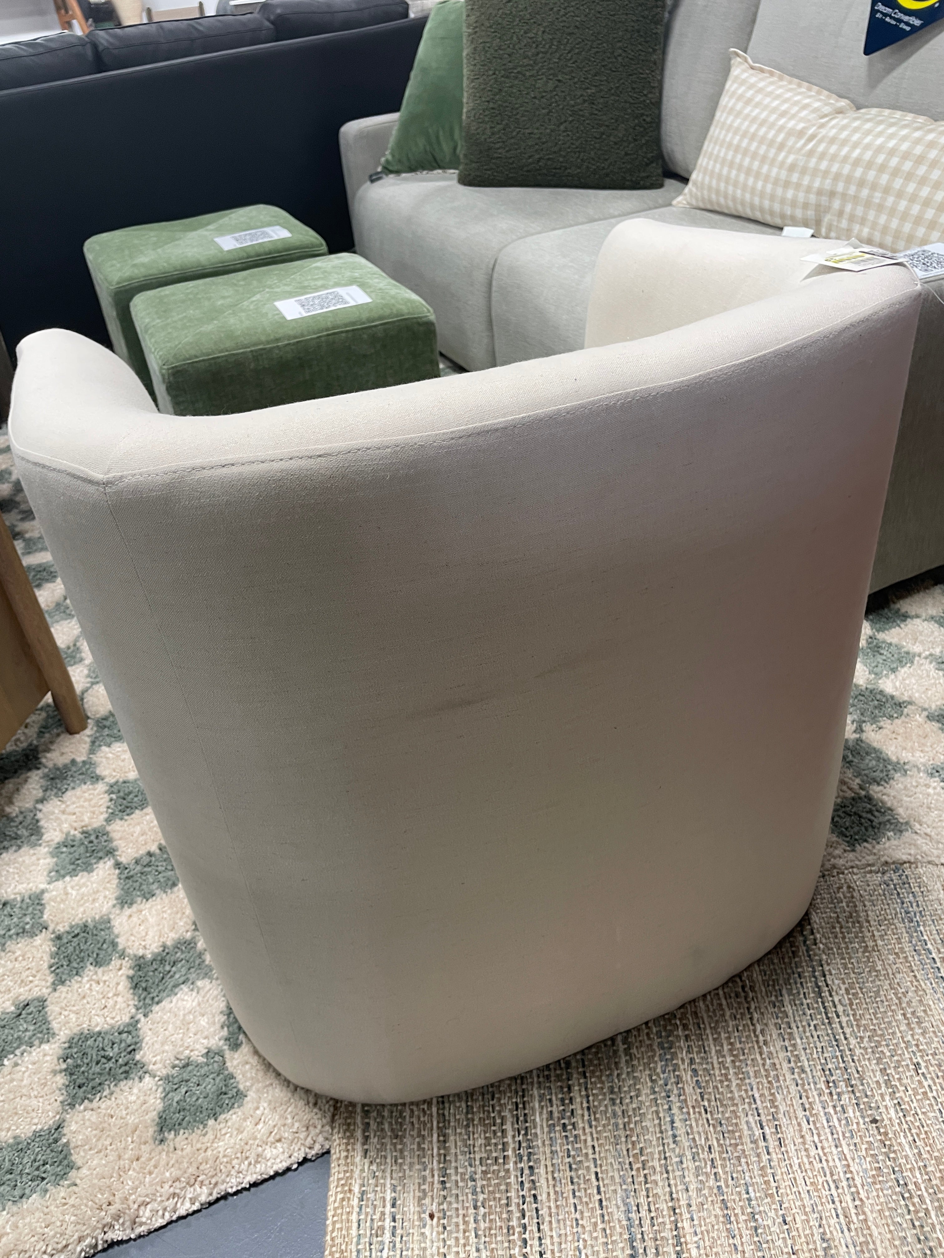 Vernon Upholstered Barrel Accent Chair SHOWROOM ITEM
