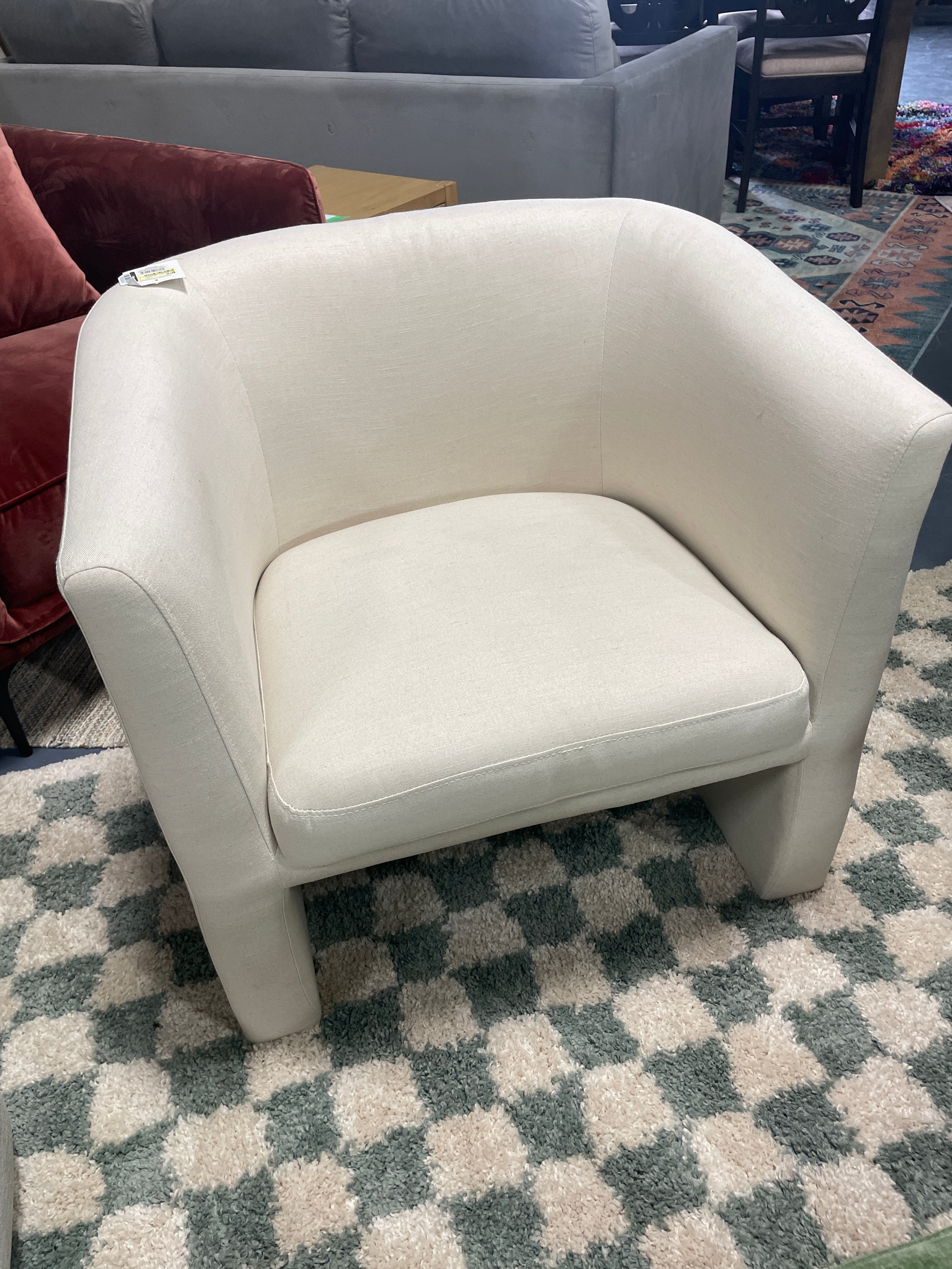 Vernon Upholstered Barrel Accent Chair SHOWROOM ITEM