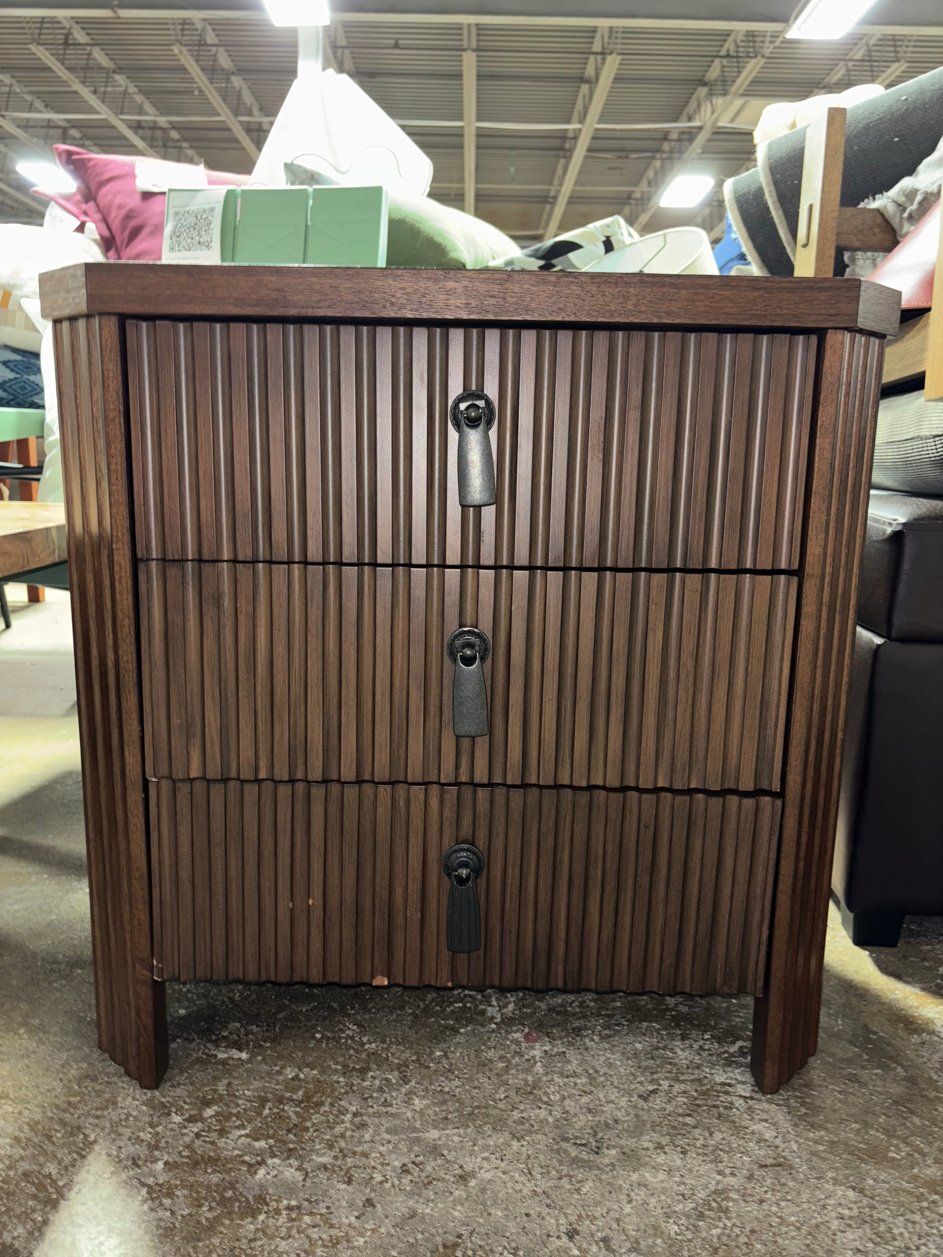 Laguna Nigel Fluted Nightstand - Brown SHOWROOM ITEM