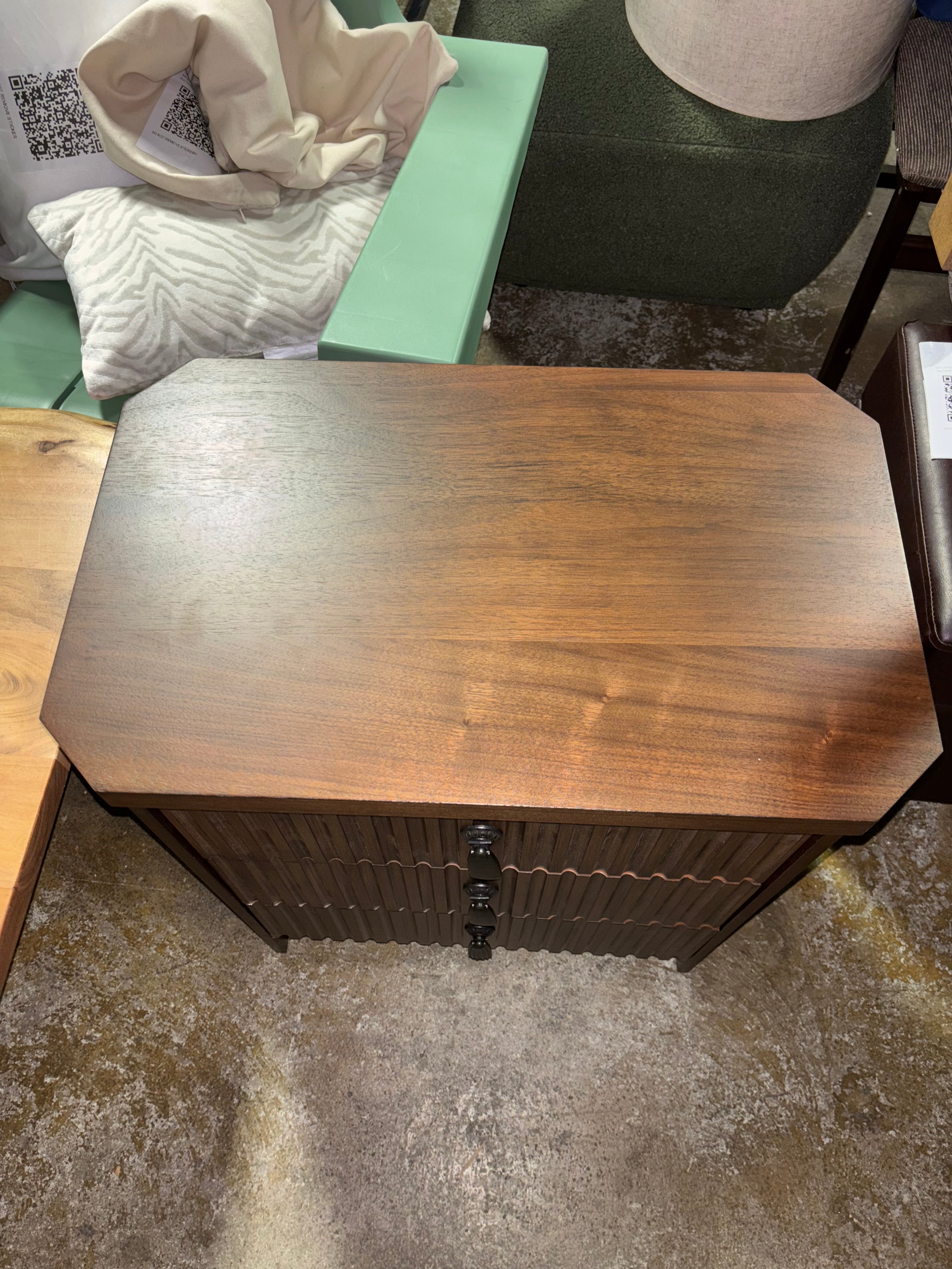 Laguna Nigel Fluted Nightstand - Brown SHOWROOM ITEM
