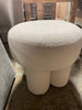 Boucle Fully Upholstered Accent Ottoman Stool SHOWROOM ITEM