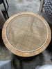 Bella Mahogany Wood and Natural Rattan 2 Tier End Table Natural Brown SHOWROOM ITEM