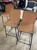 SET OF 3 Wasson Woven Metal Leg Counter Height Barstool Tan SHOWROOM ITEM