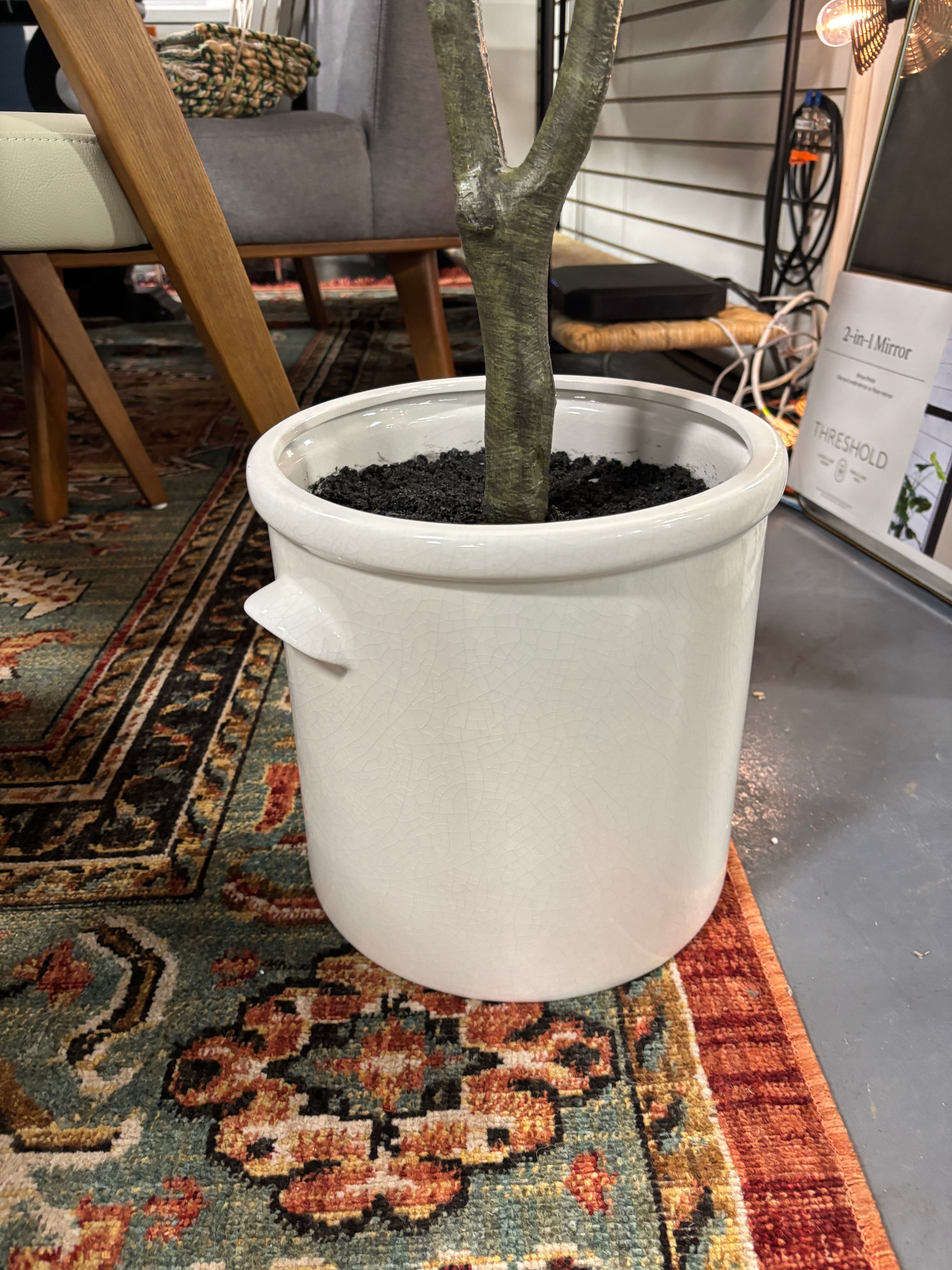 76.5"x 30" Artificial Olive Tree in Ceramic Pot SHOWROOM ITEM