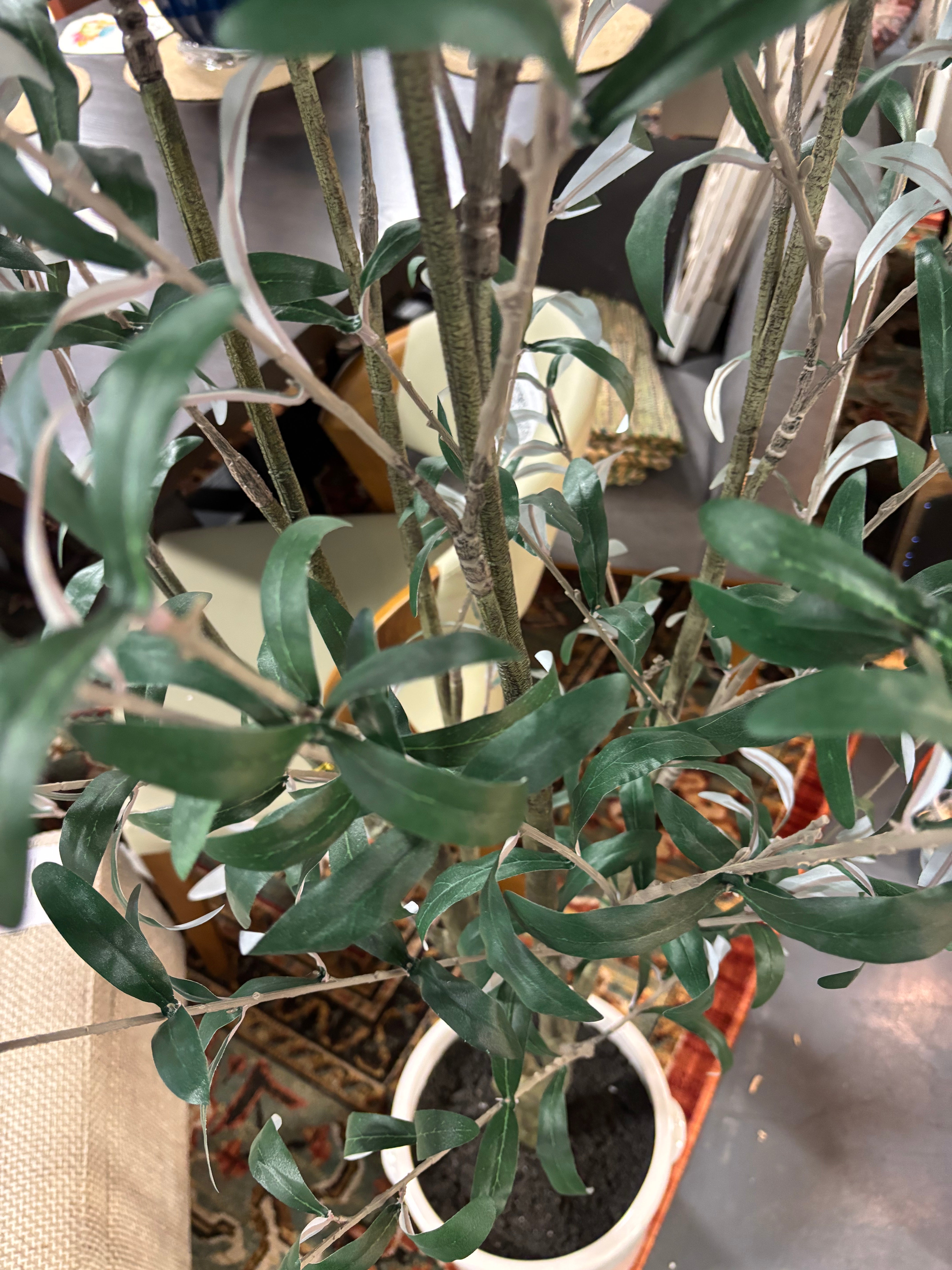 76.5"x 30" Artificial Olive Tree in Ceramic Pot SHOWROOM ITEM