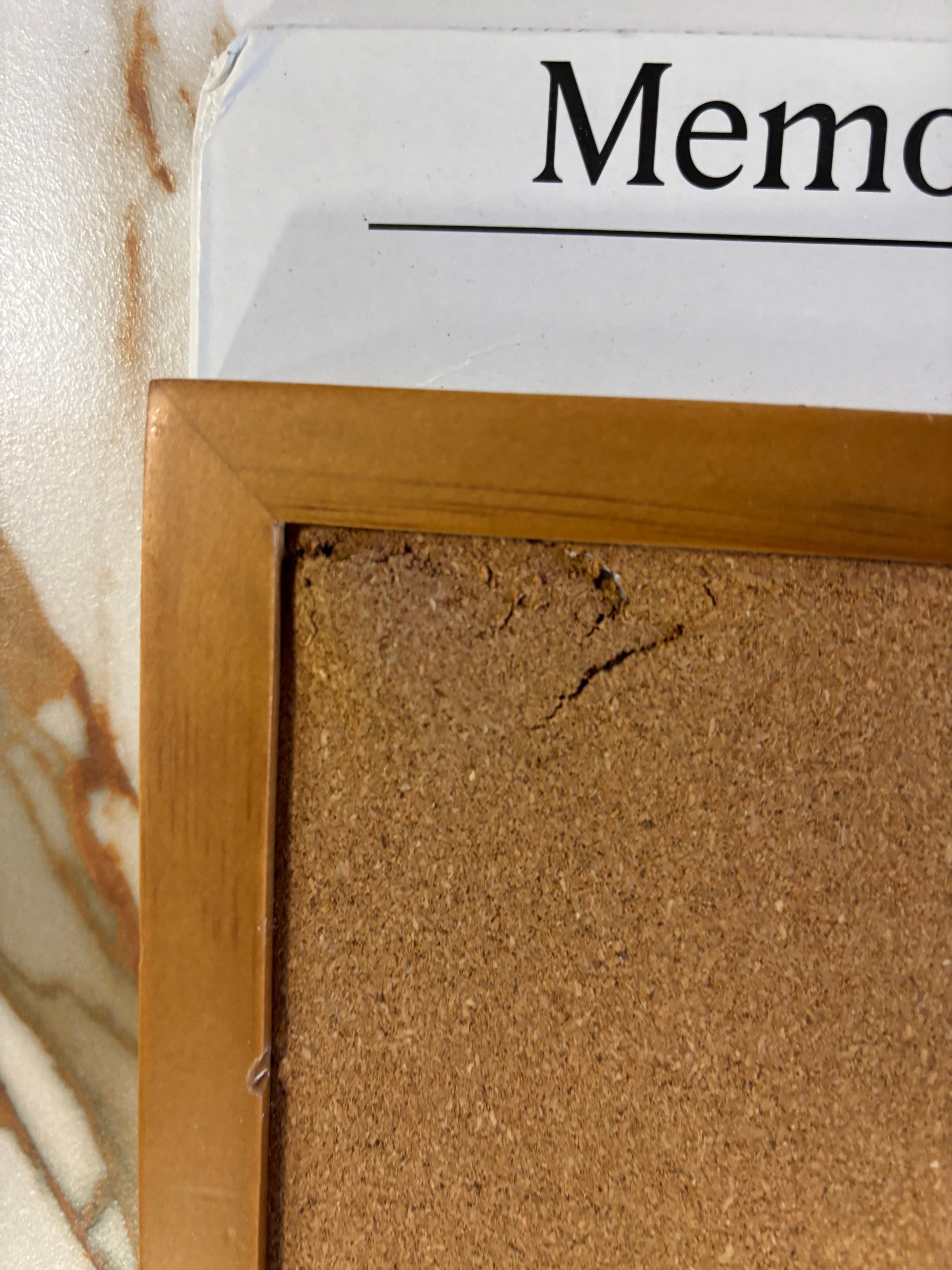 17"x20" Memo Board with Shelf - Brown SHOWROOM ITEM