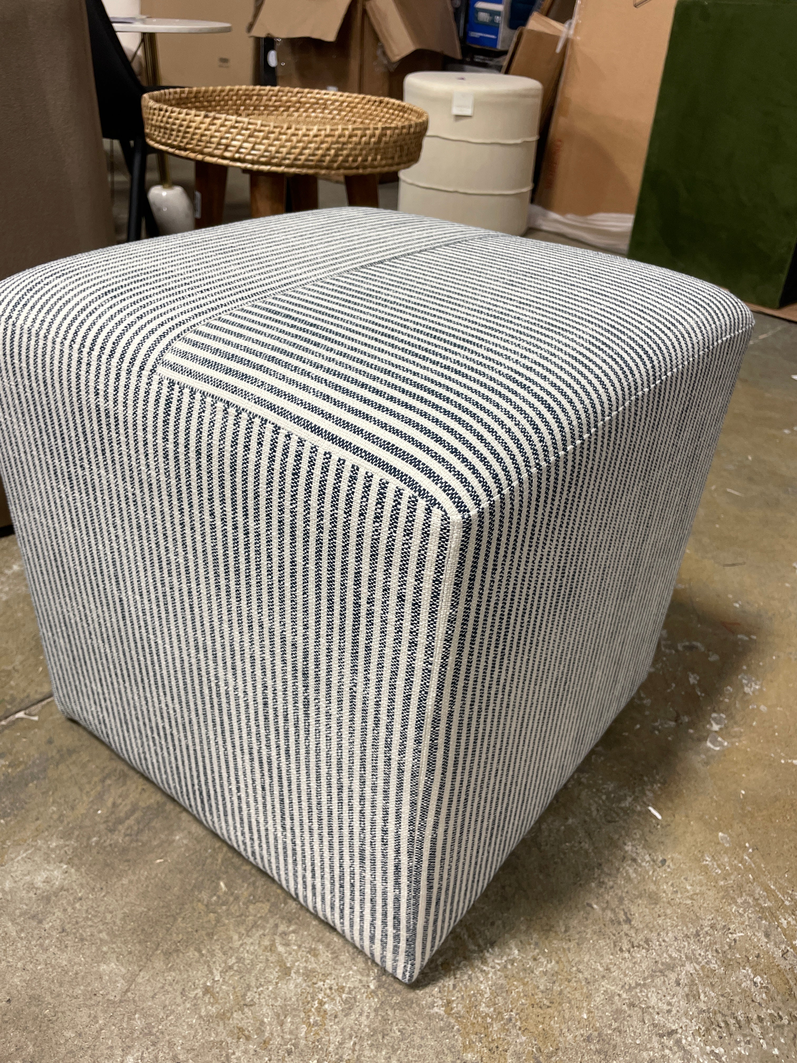 Lynwood Square Upholstered Cube Ottoman SHOWROOM ITEM