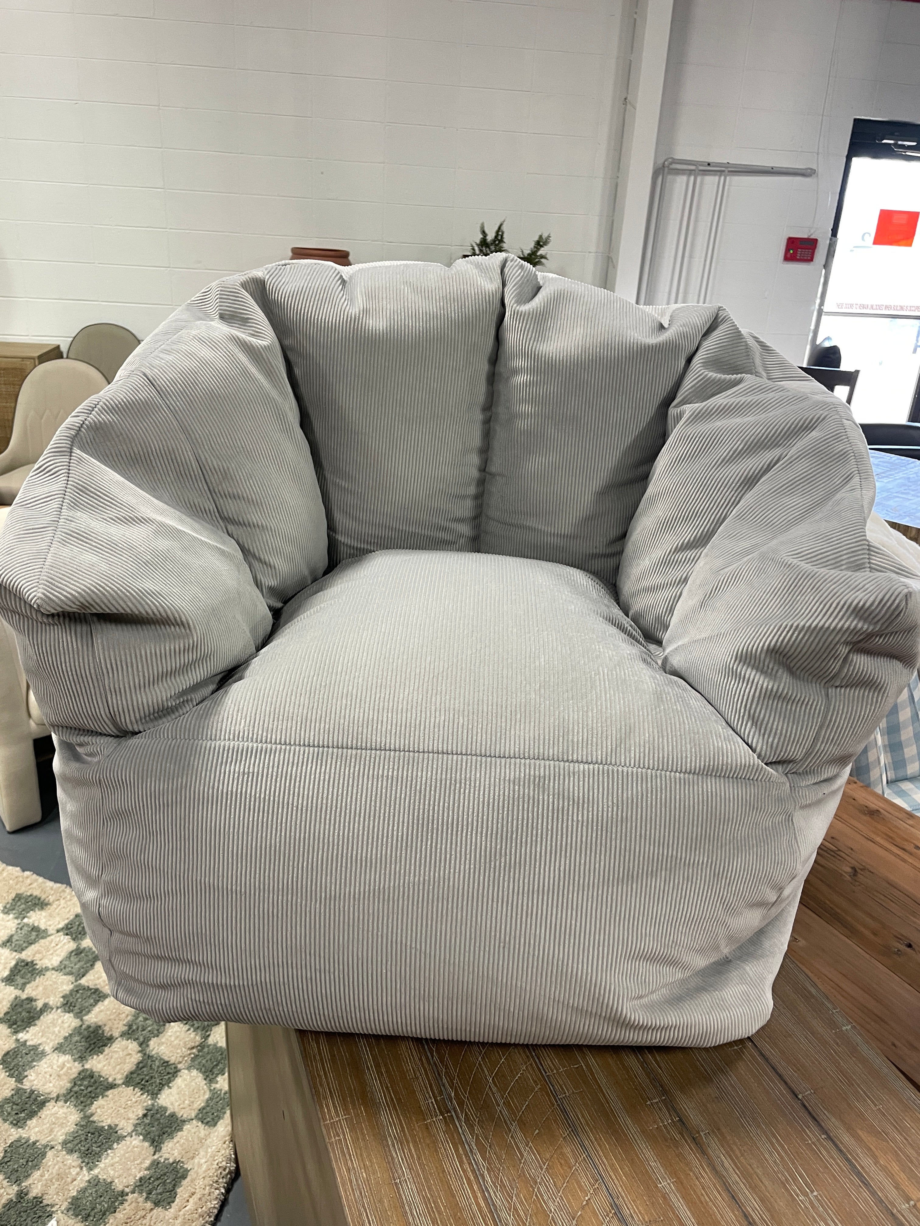 Corduroy Structured Dorm Bean Bag Chair SHOWROOM ITEM