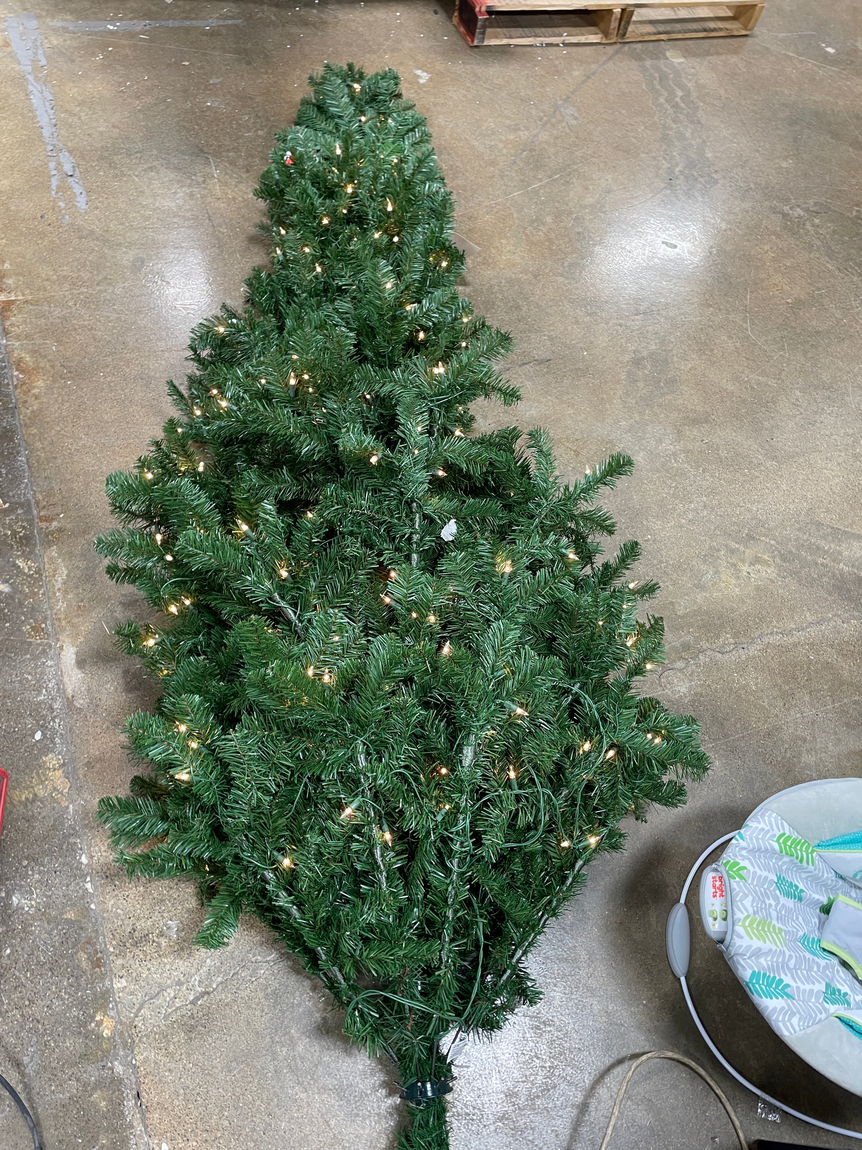 9' Prelit Artificial Christmas Tree Slim Pine - Clear Lights