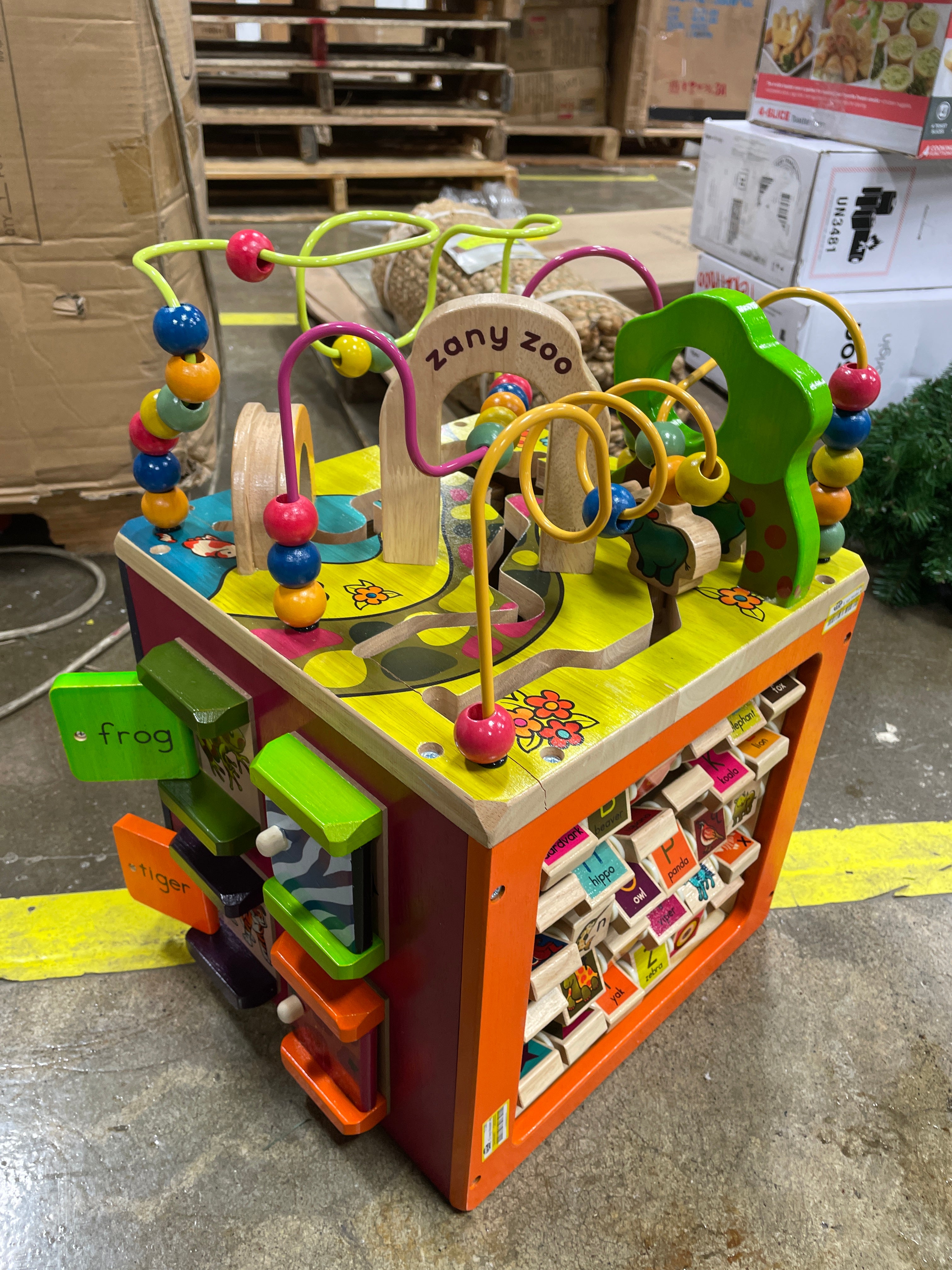 B. toys Wooden Activity Cube - Zany Zoo