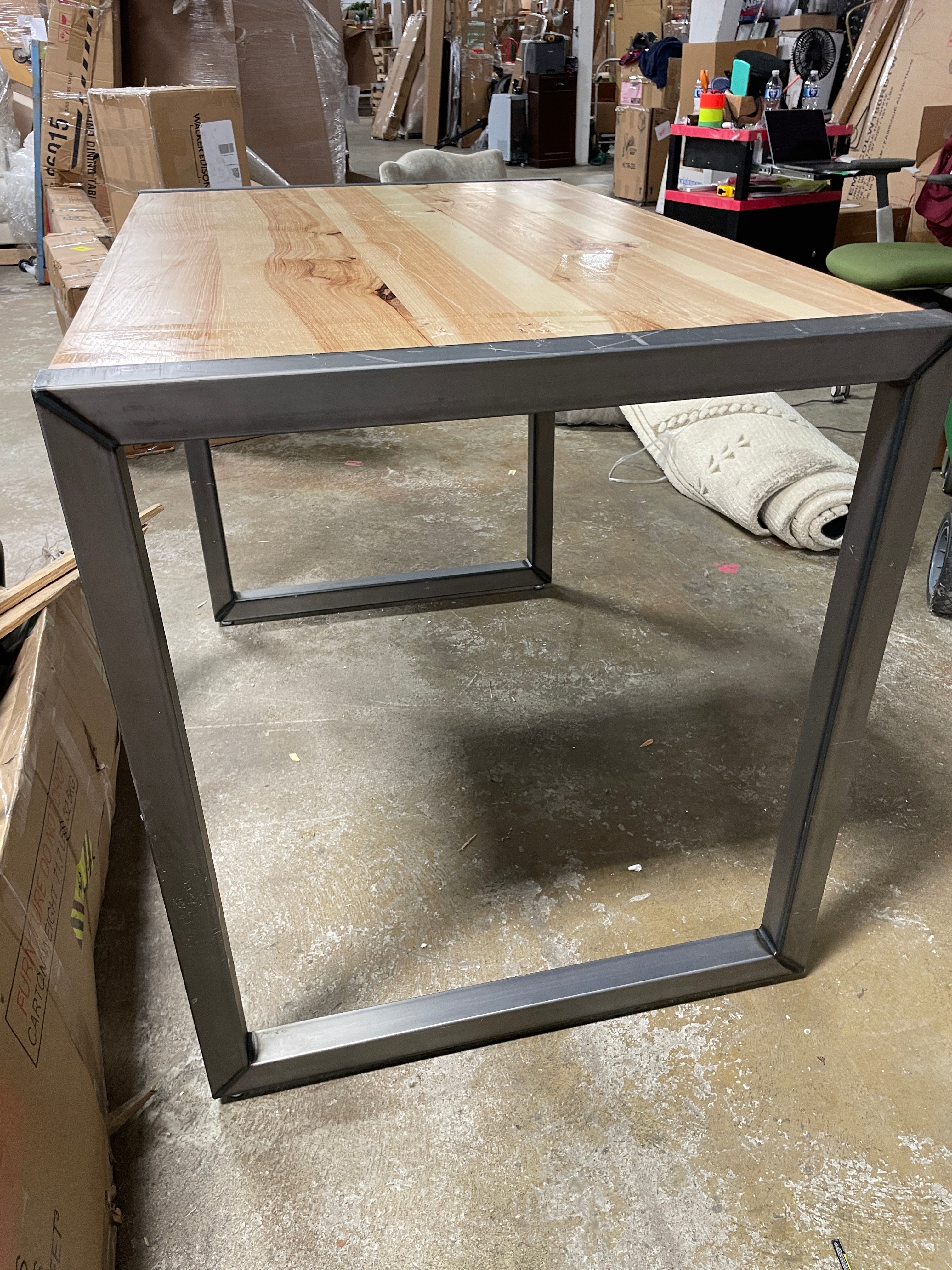 Wood and Metal Counter Height Dining Table