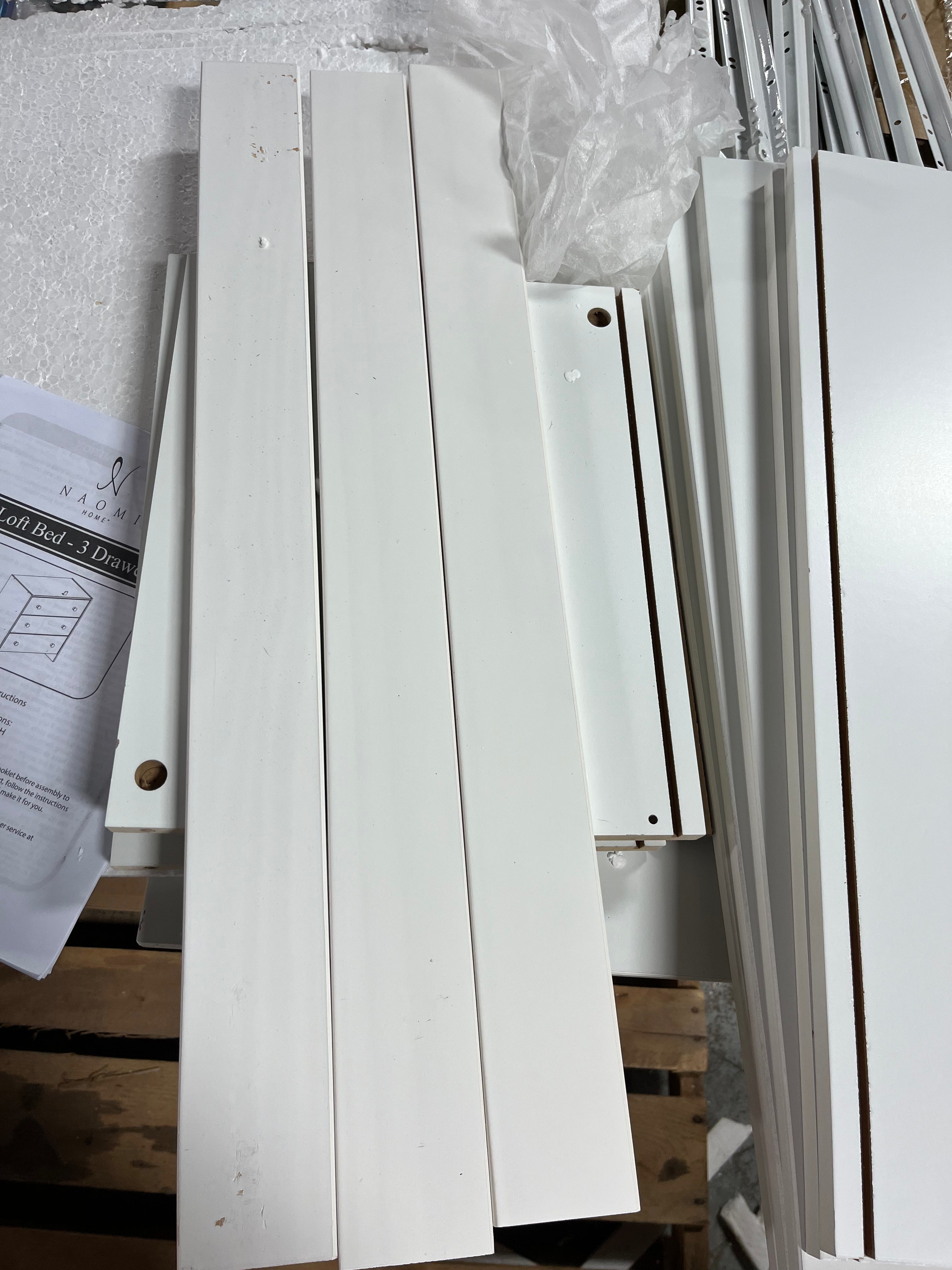 Low Study Loft Desk Twin Bed - White