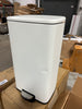 Rectangular Matt White step-on Trash Can for kitchen - White