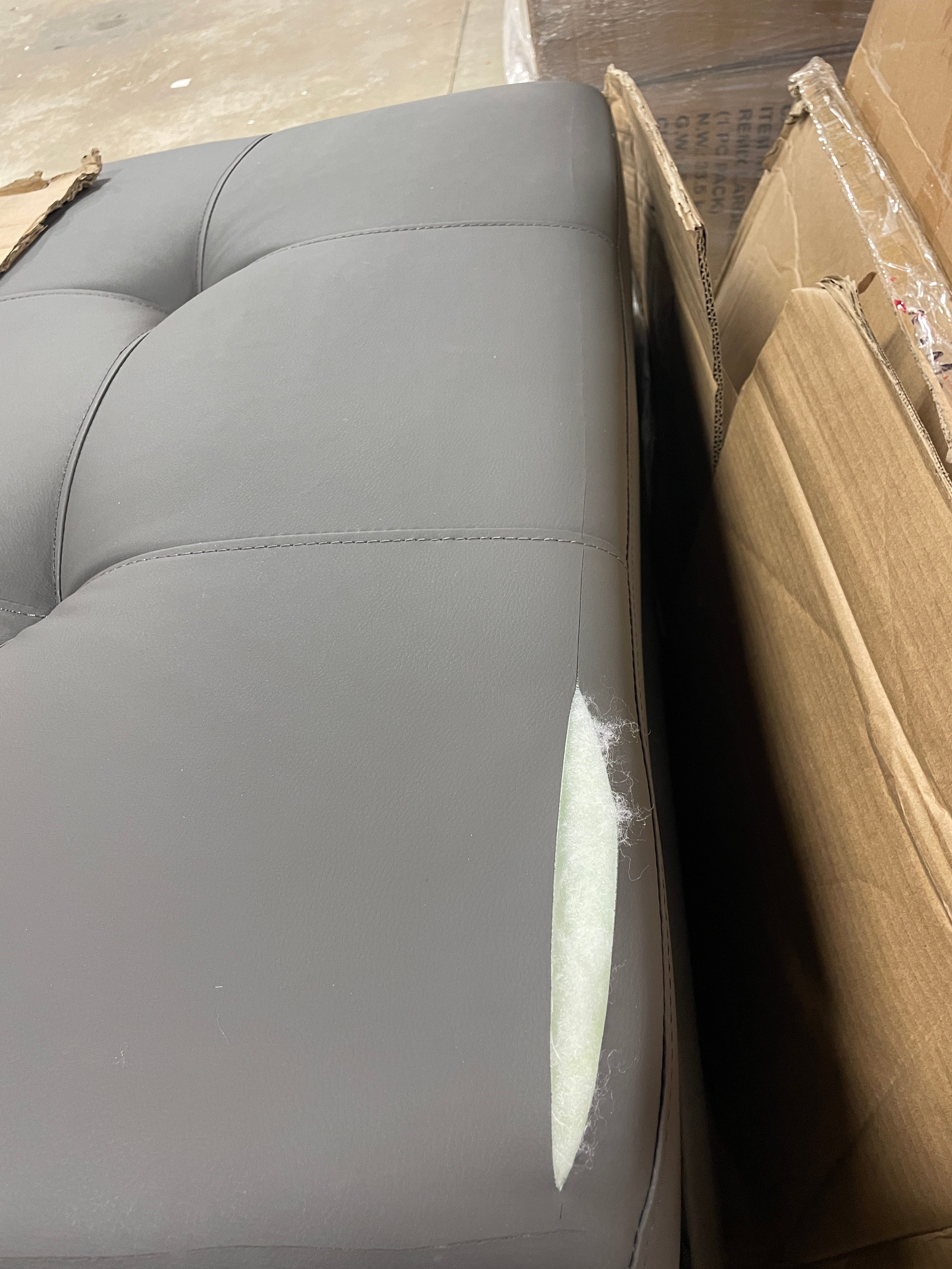 Benitez Twin 76'' Wide Faux Leather Tufted Back Convertible Sofa