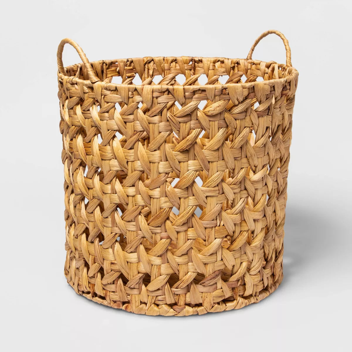 Woven Natural Decorative Cane Pattern Floor Basket