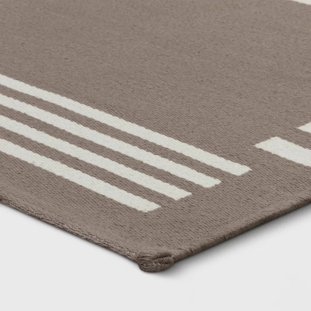 Block Striped Area Rug Tan 4'x5'6"