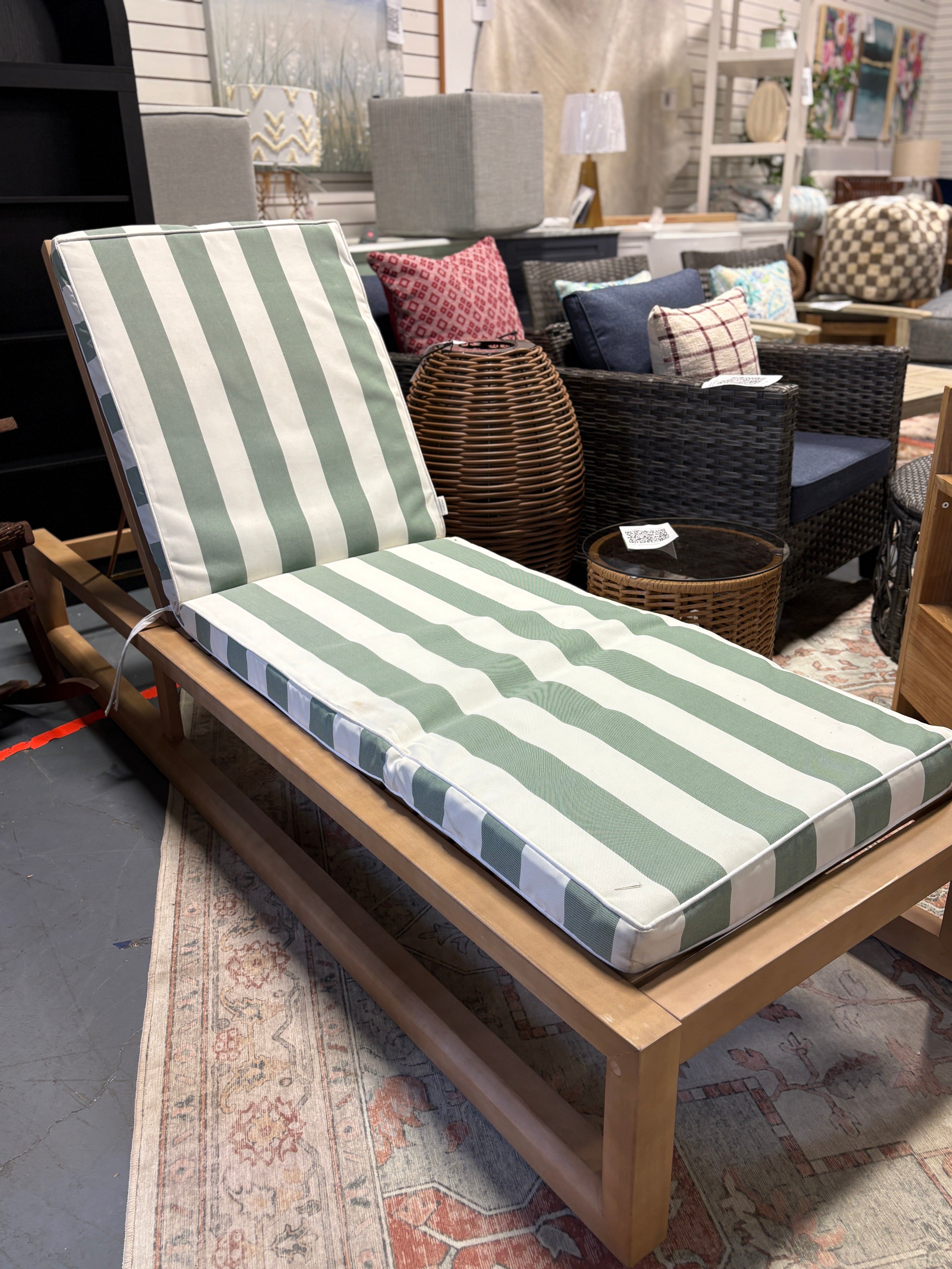 Benson Wood Outdoor Chaise Lounger SHOWROOM ITEM