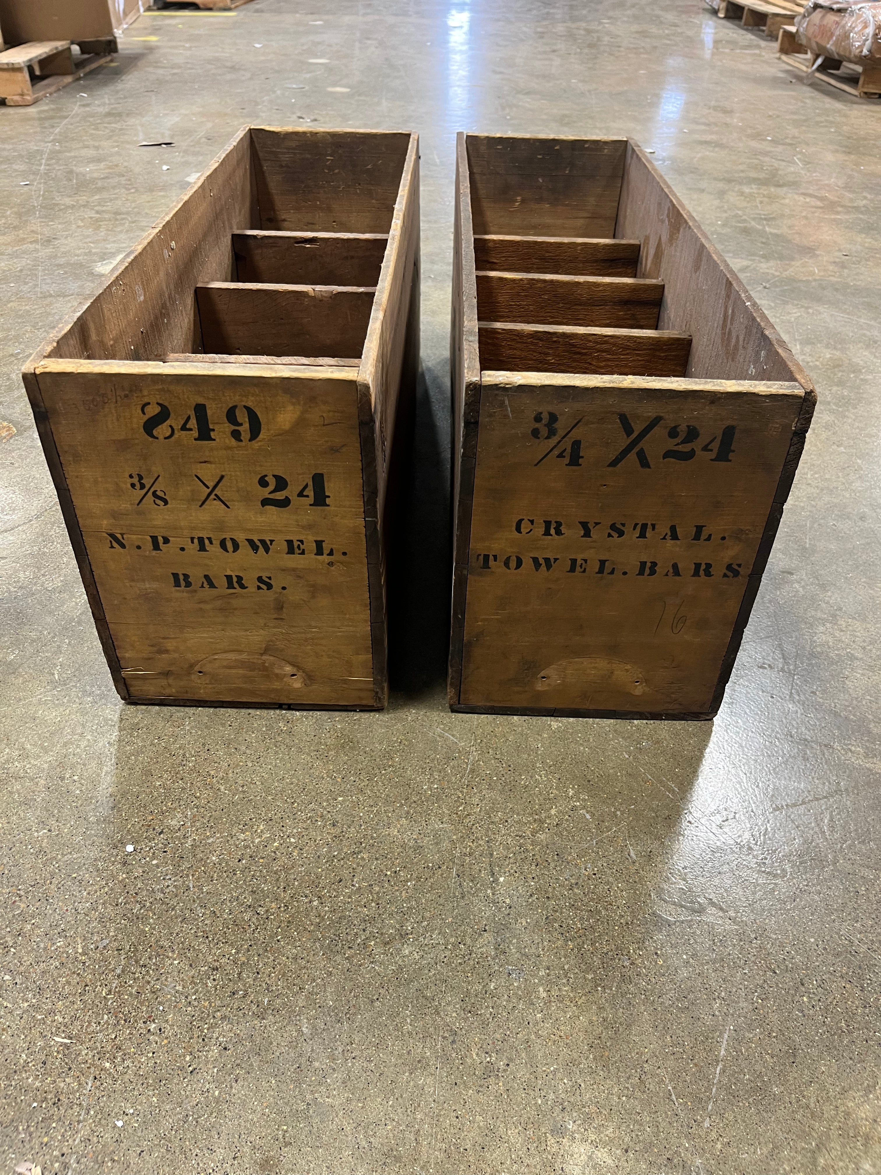 Antique wooden bins