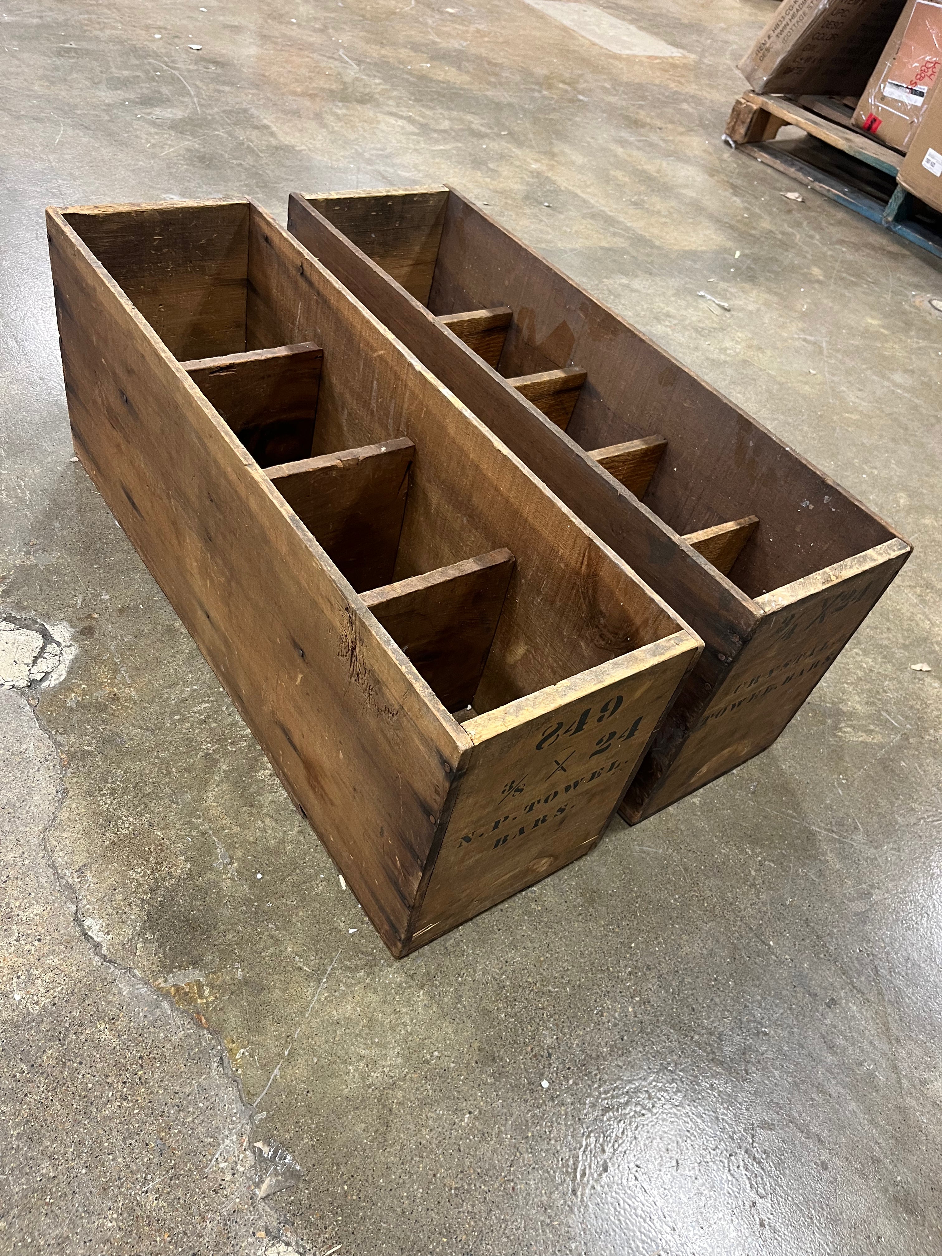 Antique wooden bins