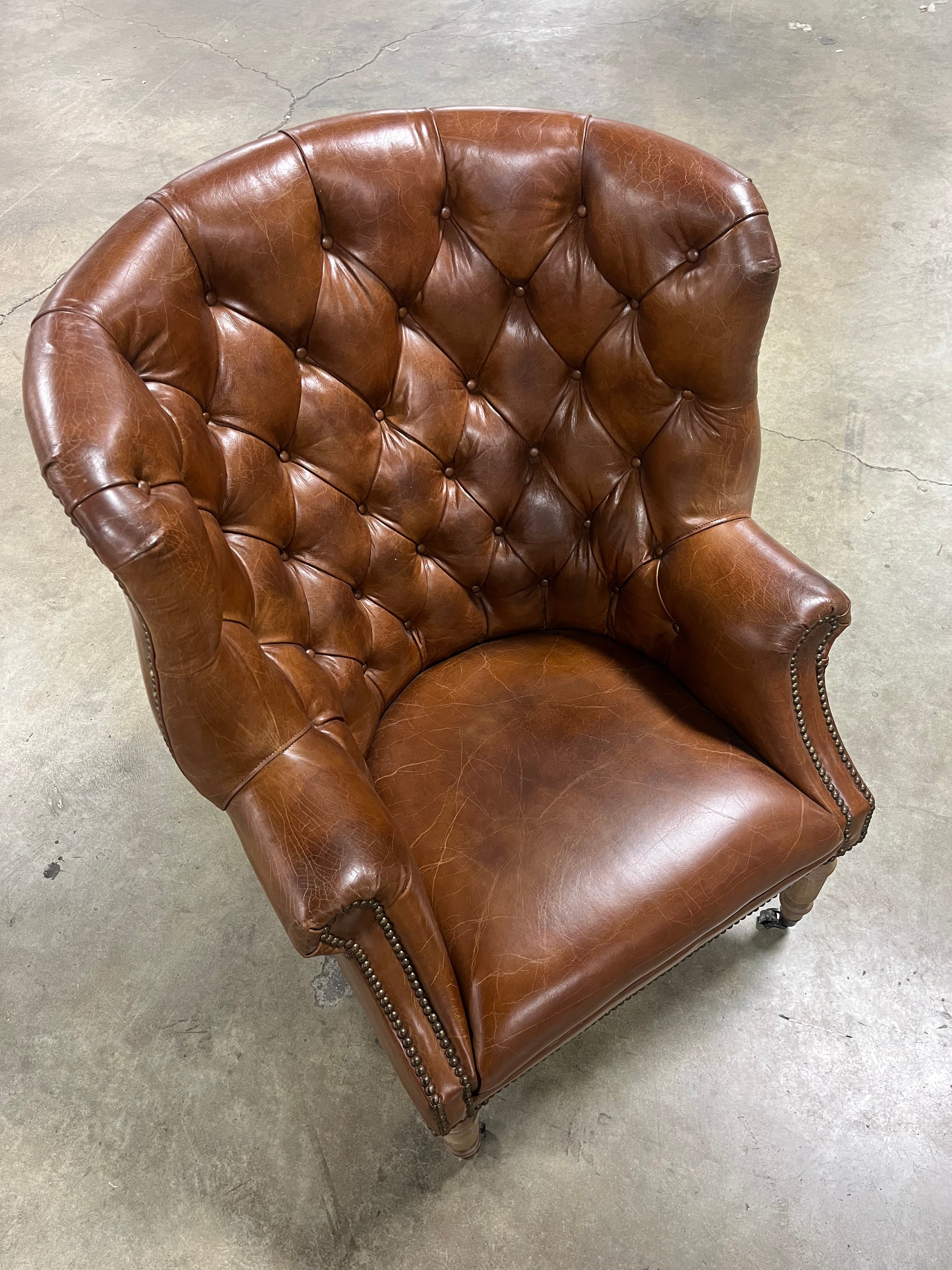 Welsh Leather Wingback Chair