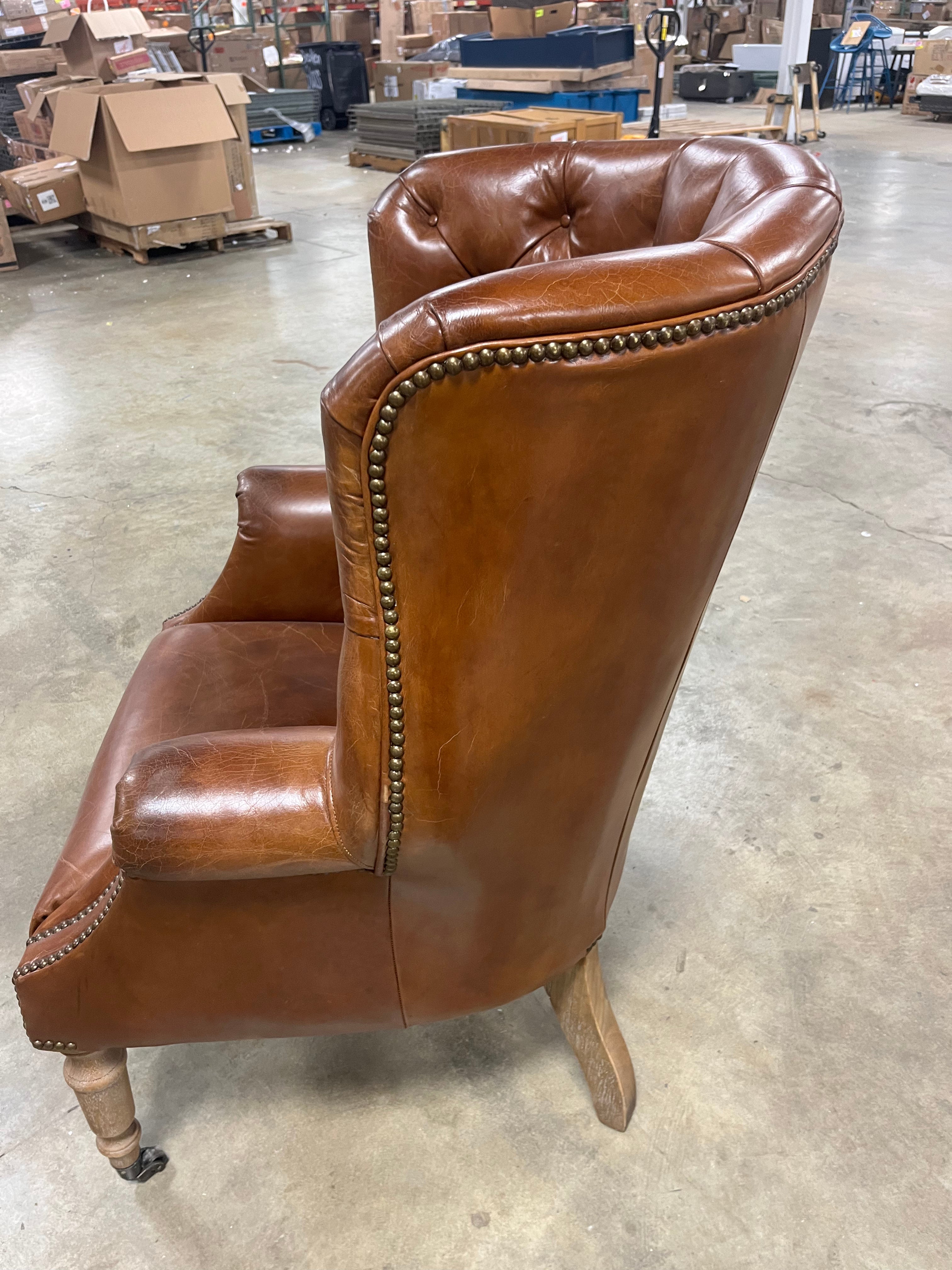 Welsh Leather Wingback Chair