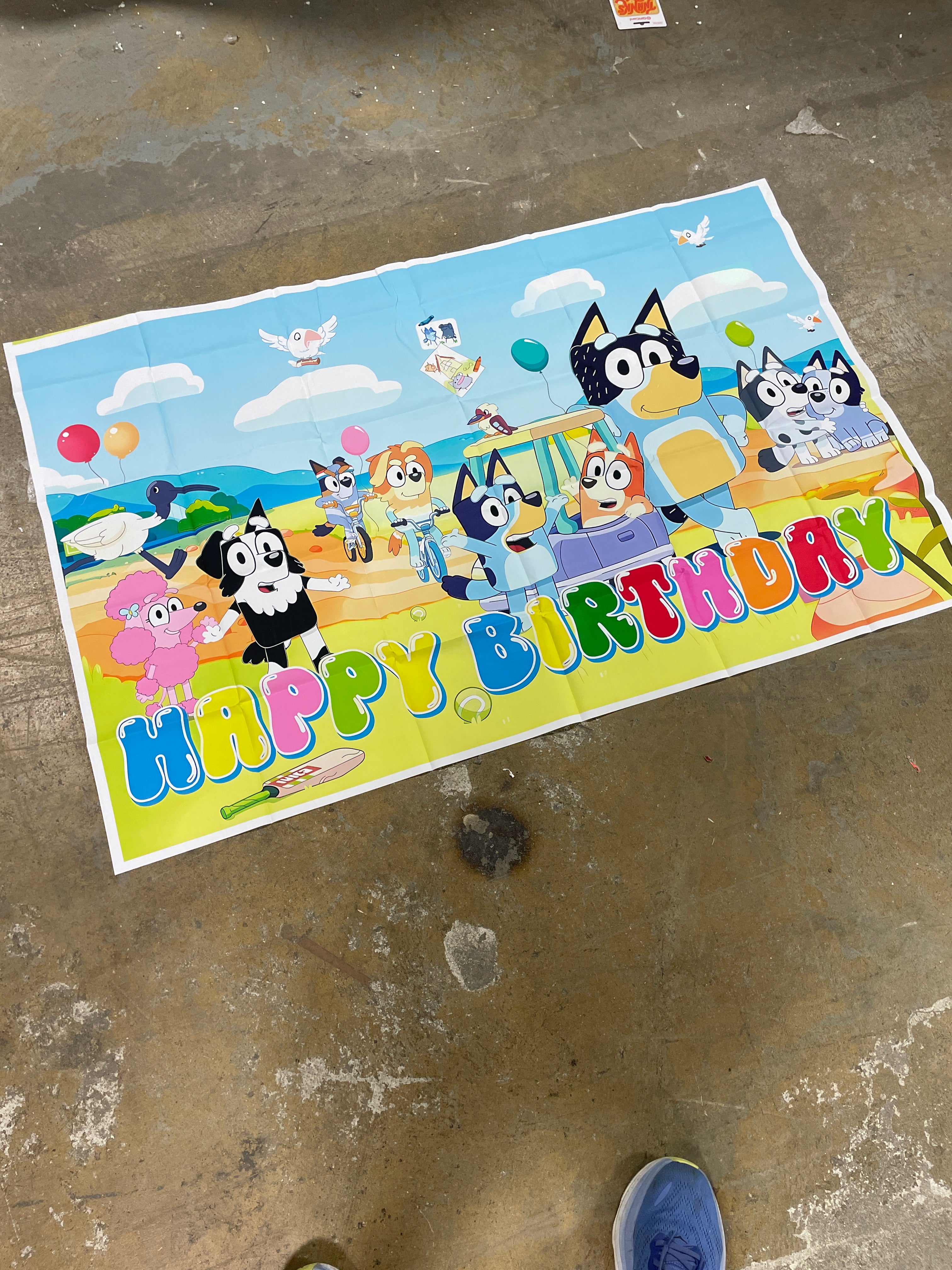 Happy Birthday Backdrop Bluey Party Decor