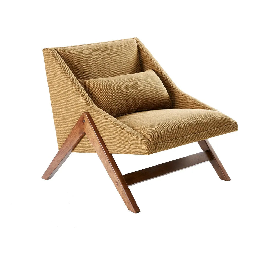 Turi Mustard Yellow/ Pecan Lounge Chair