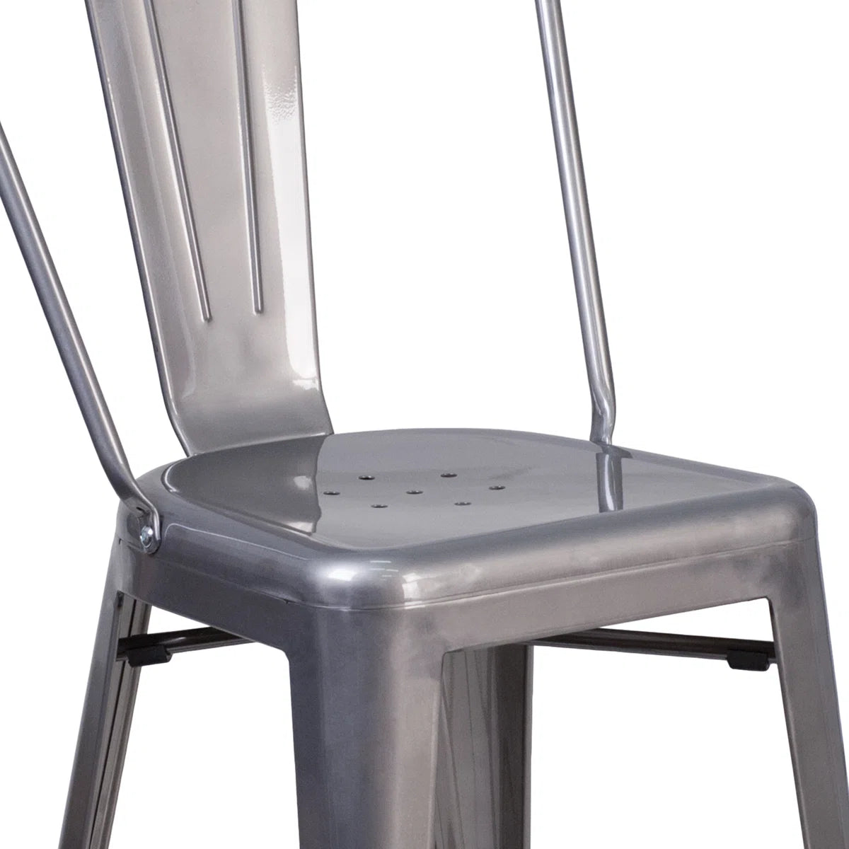 Metal Indoor-Outdoor Counter Height Stool with Back - Set of 2