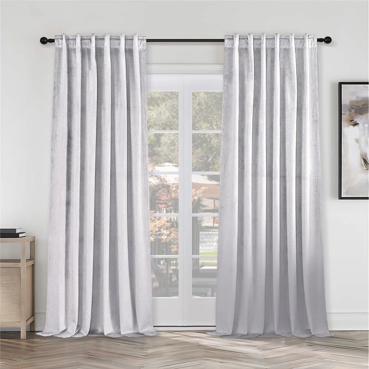 Ike Solid 70%-85% Blackout Rod Pocket Back Curtain Panels (Set of 2)