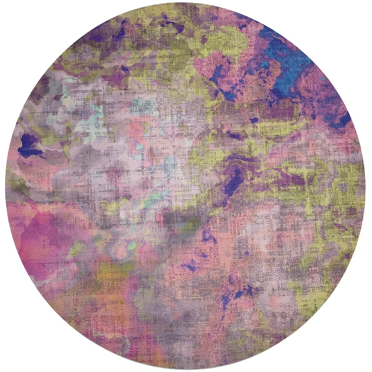 Impressionism Vegan Leather Round Pebble Placemat (Set of 4)
