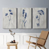 Indigo Botanical I Framed On Canvas 3 Pieces Print