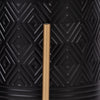 Black Indoor Outdoor Aztec Planters on Metal Stand, (Set of 2)