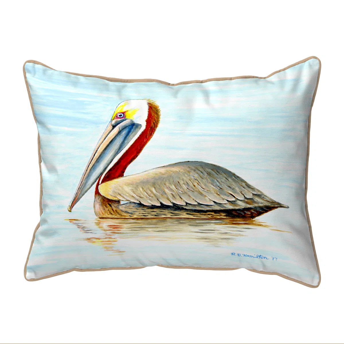Pelican Indoor/Outdoor Reversible Throw Pillow SHOWROOM ITEM