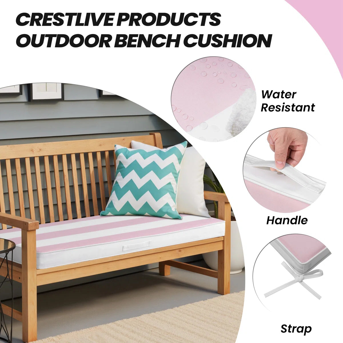 Indoor/outdoor Bench Cushion, Patio Swing Cushion, Loveseat Cushion