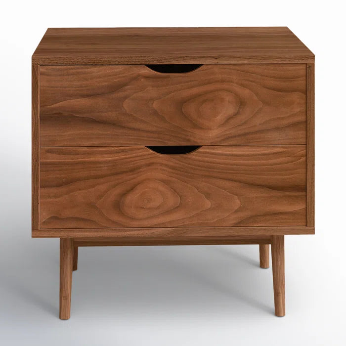 Indra 2-Drawer Nightstand - Walnut SHOWROOM ITEM