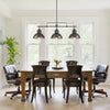 Industrial 3-Light Dome Kitchen Island Pendant