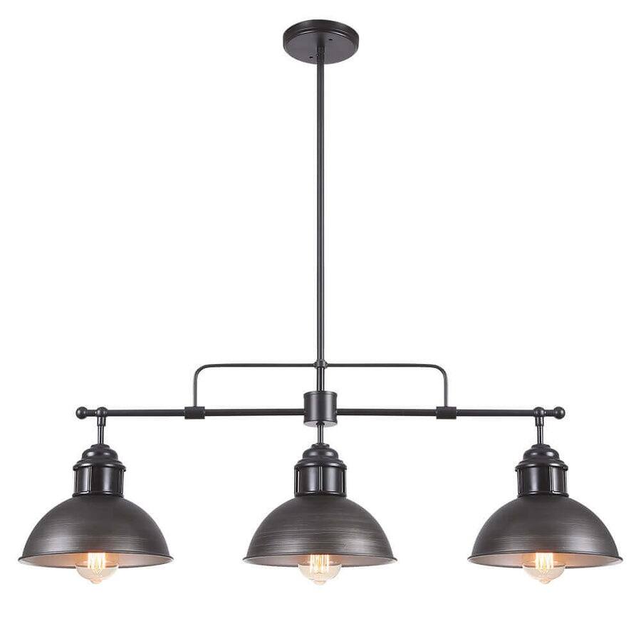 Industrial 3-Light Dome Kitchen Island Pendant