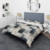 Industrial Balance I Box Stitch Geometric Shapes Duvet Cover Set Queen
