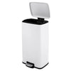 Rectangular Matt White step-on Trash Can for kitchen - White