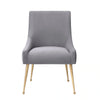 Irina Dining Chair Velvet Side Chair with Stainless Steel Leg - Light Gry-Gold
