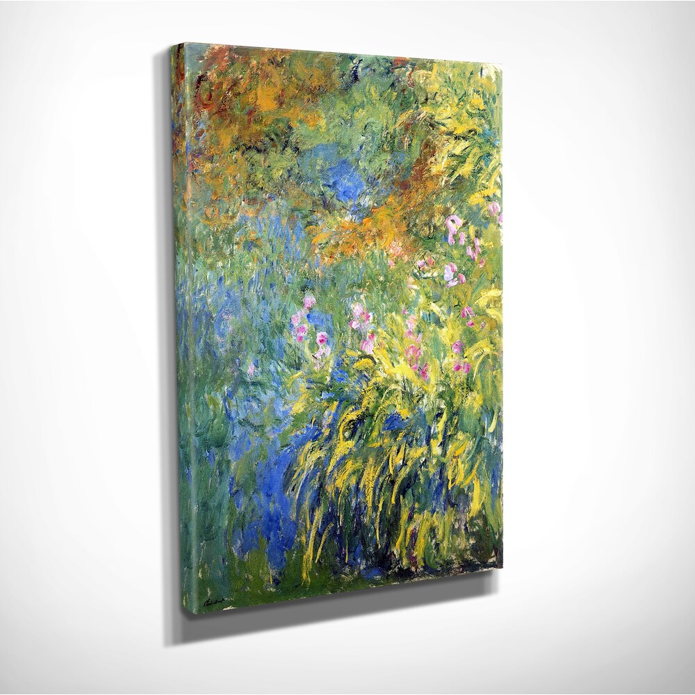 Claude Monet 'Irises-by-the-Pond' Giclee Canvas