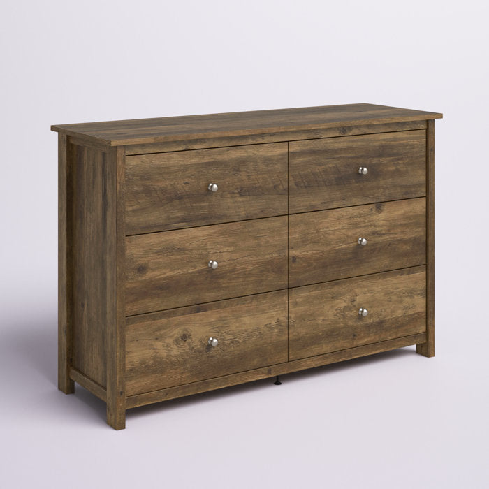 Knotty Oak Isenbert 6 Drawer Standard Dresser