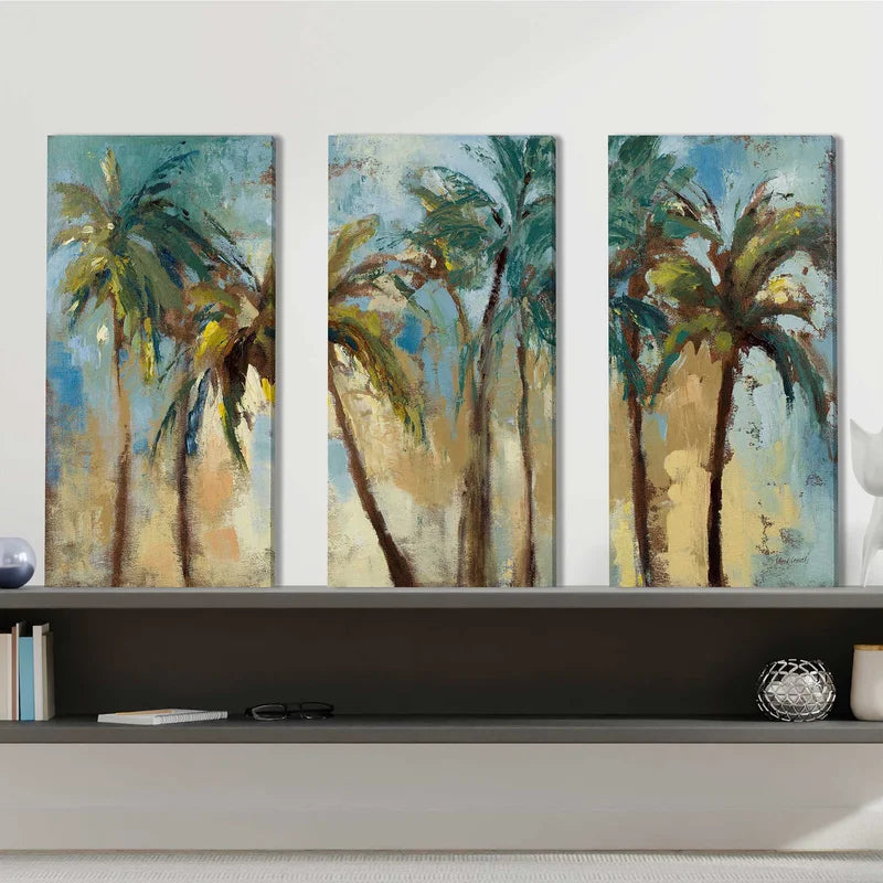" Island Morning Palms " 3 - Pieces
