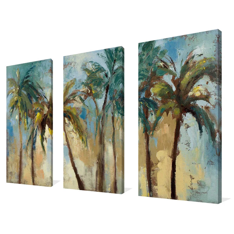 " Island Morning Palms " 3 - Pieces