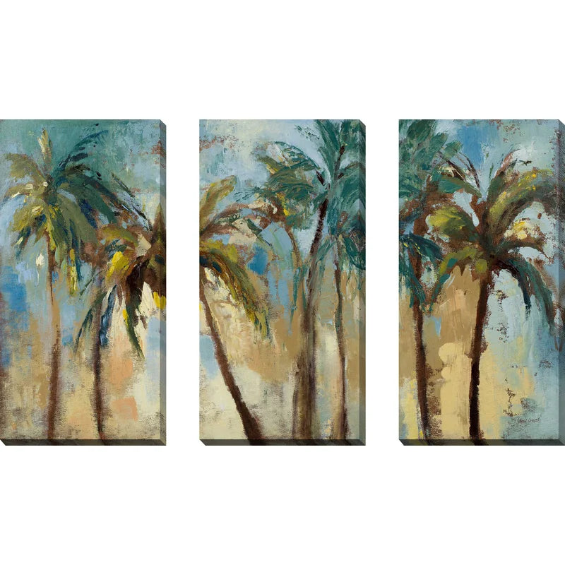 " Island Morning Palms " 3 - Pieces