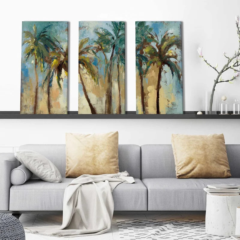 " Island Morning Palms " 3 - Pieces