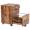 3 Drawer Rolling File Cabinet Wooden Storage with Lock & Wheels